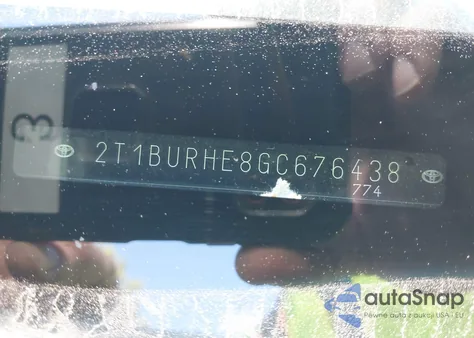 2016 Toyota Corolla Le из США, поврежденный, VIN 2T1BURHE8GC676438